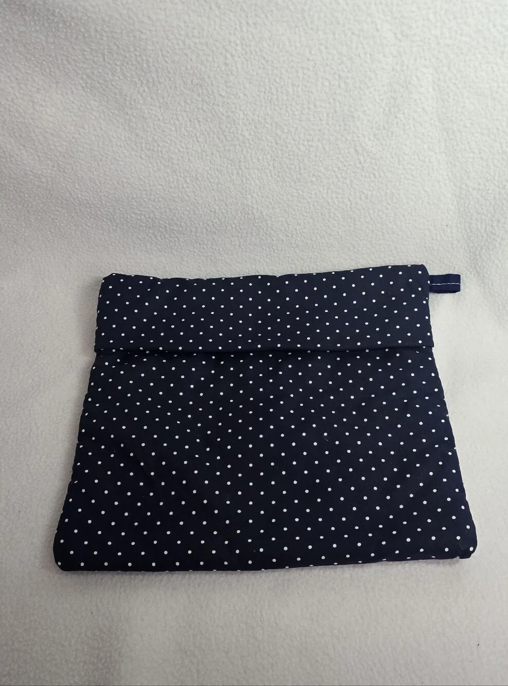 Navy Polka  Dot Microwave Potatoe Bag